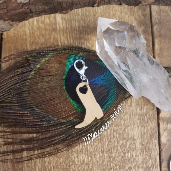 TINYdreamer Design | Jewelry | 525 Wood Cowboy Boot Heart Charm For ...